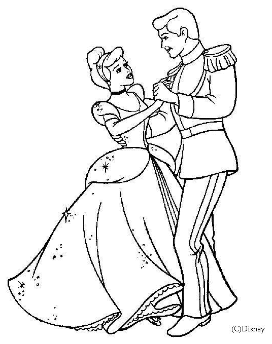 Coloriage Cendrillon sur Hugolescargot  - coloriage de cendrillon à imprimer