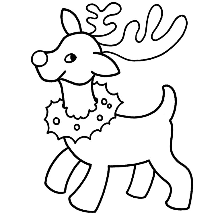 19 dessins de coloriage Cerf De Noel à imprimer