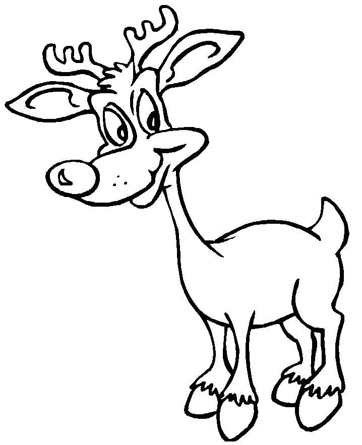 19 dessins de coloriage Cerf De Noel à imprimer