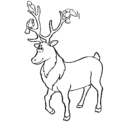 coloriage cerf pere noel