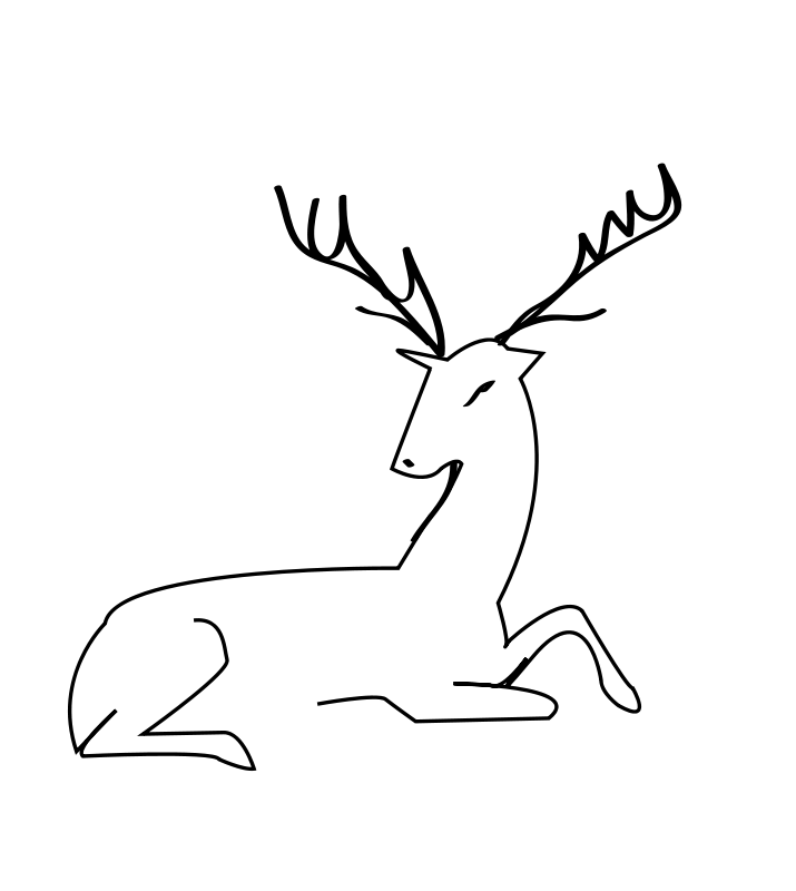 dessin cerf et lapin