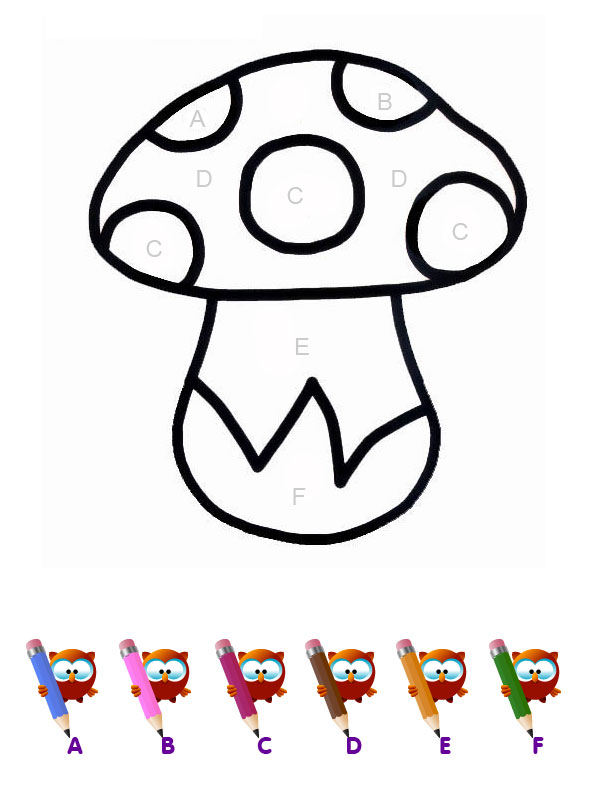 coloriage champignon rigolo