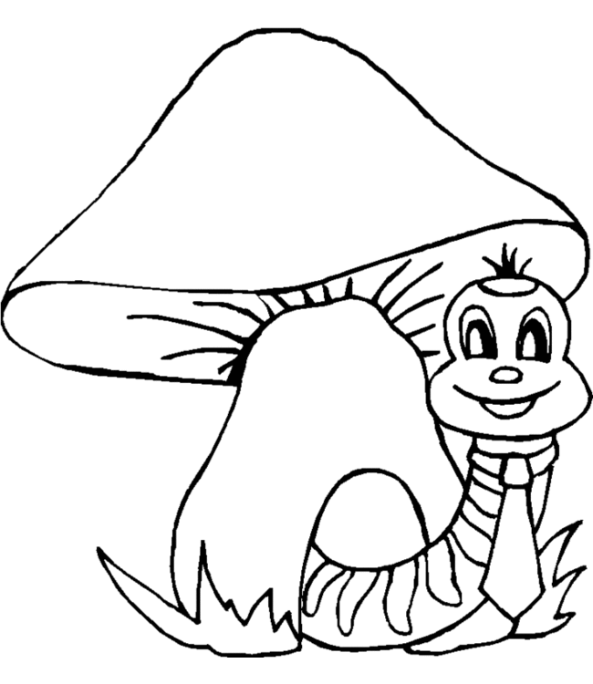 coloriage à dessiner de champignons gratuit