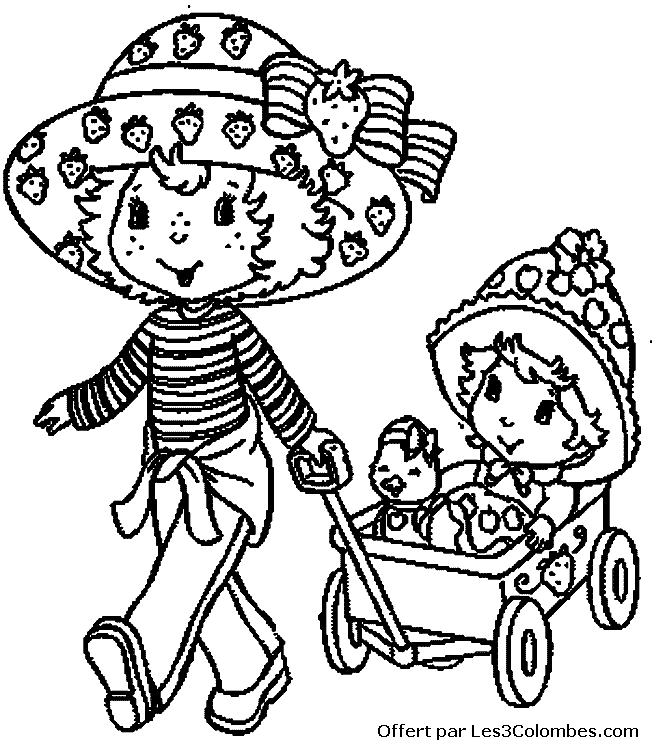 dessin hello kitty et charlotte aux fraises