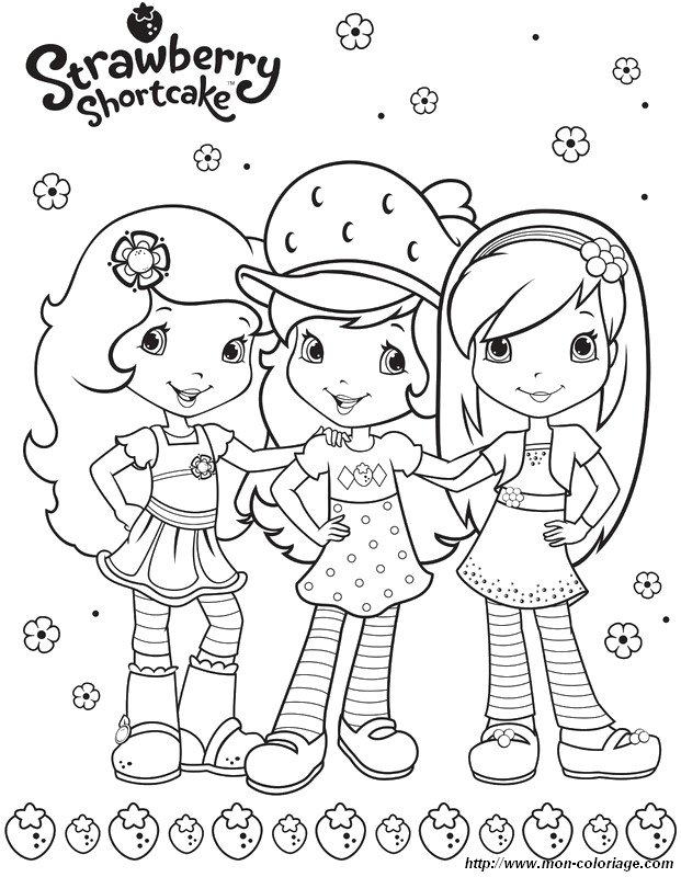 coloriage charlotte aux fraises et ses amies a imprimer