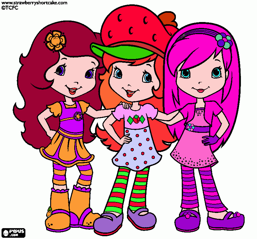 coloriage charlotte aux fraises et ses amies