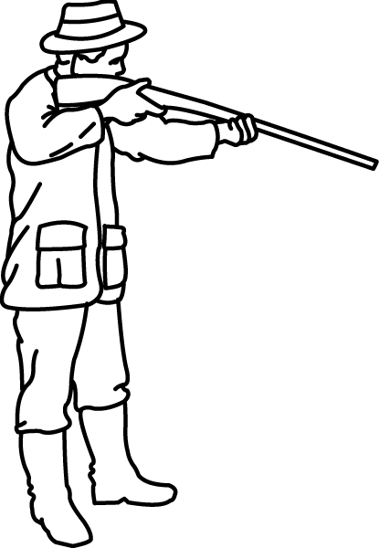 coloriage chasseur sanglier