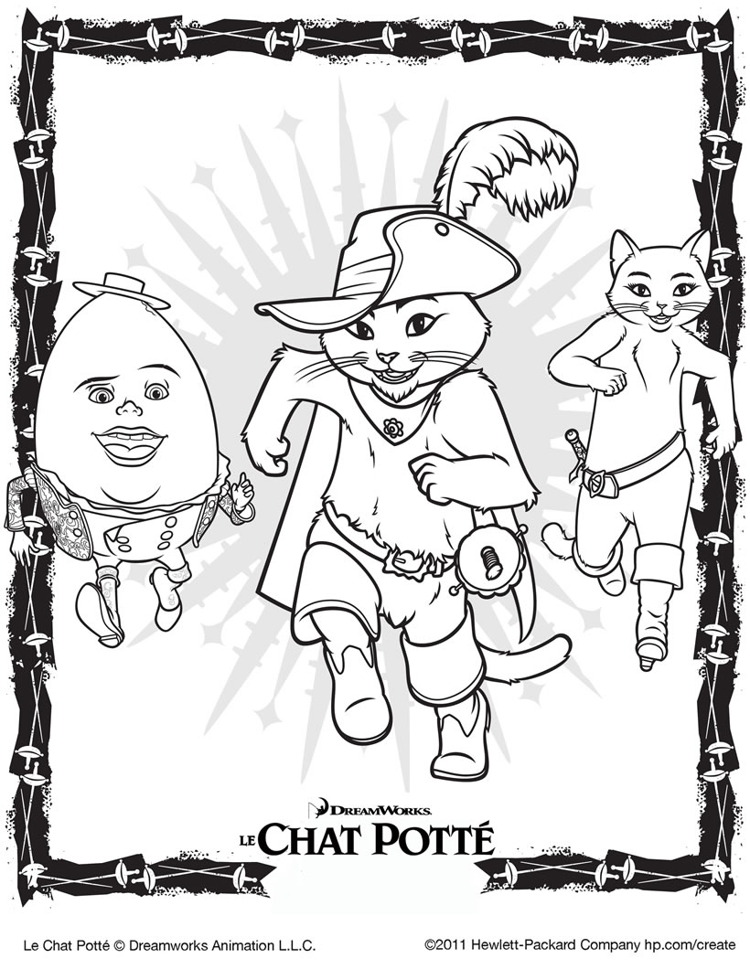 coloriage chat potte