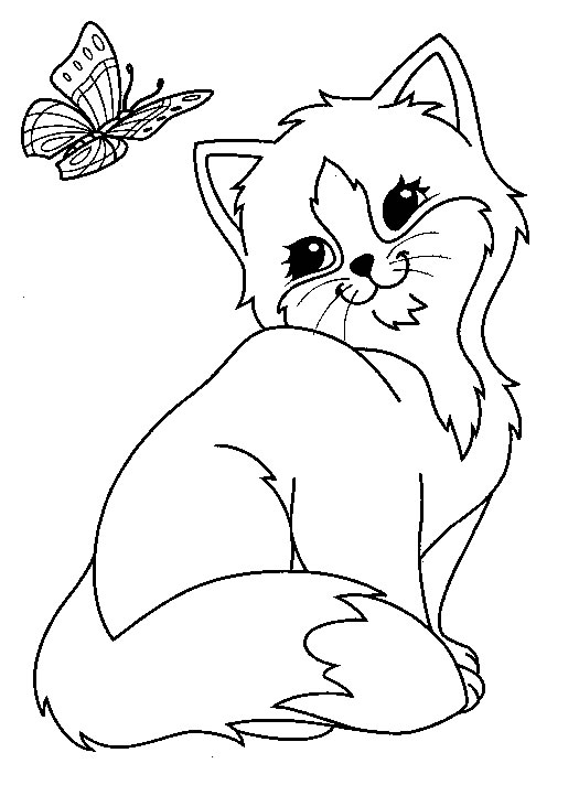 coloriage chat fille