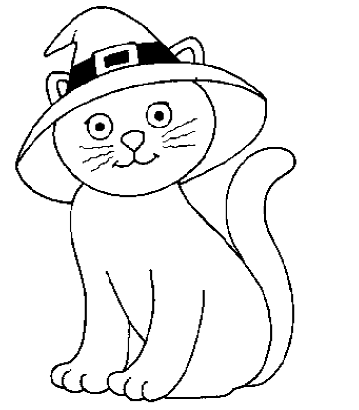 coloriage halloween chat noir