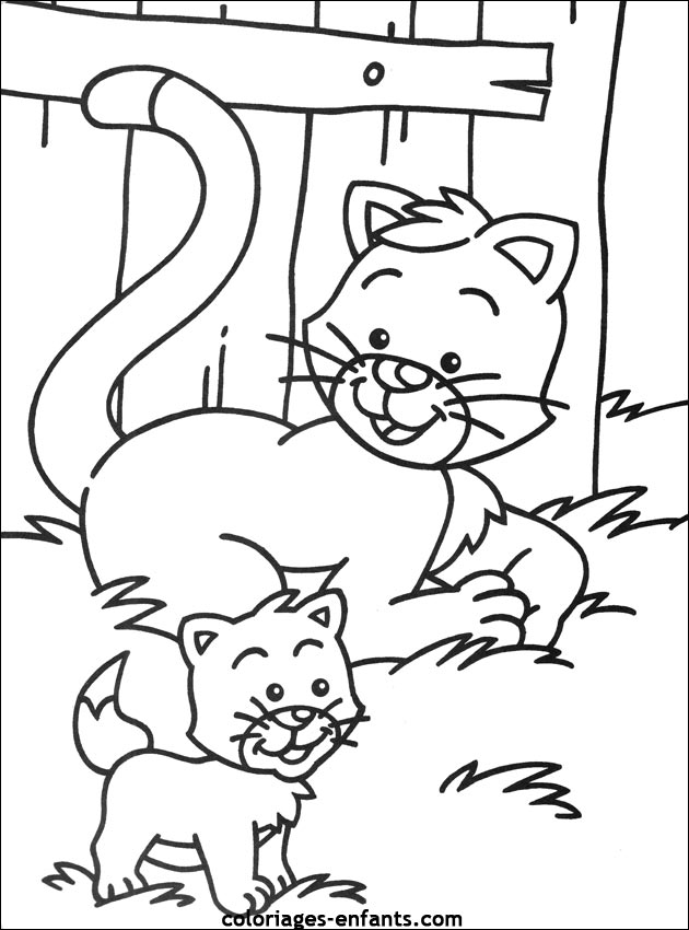 coloriage chat dort