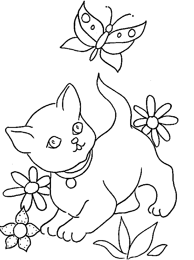 coloriage chat dans un panier