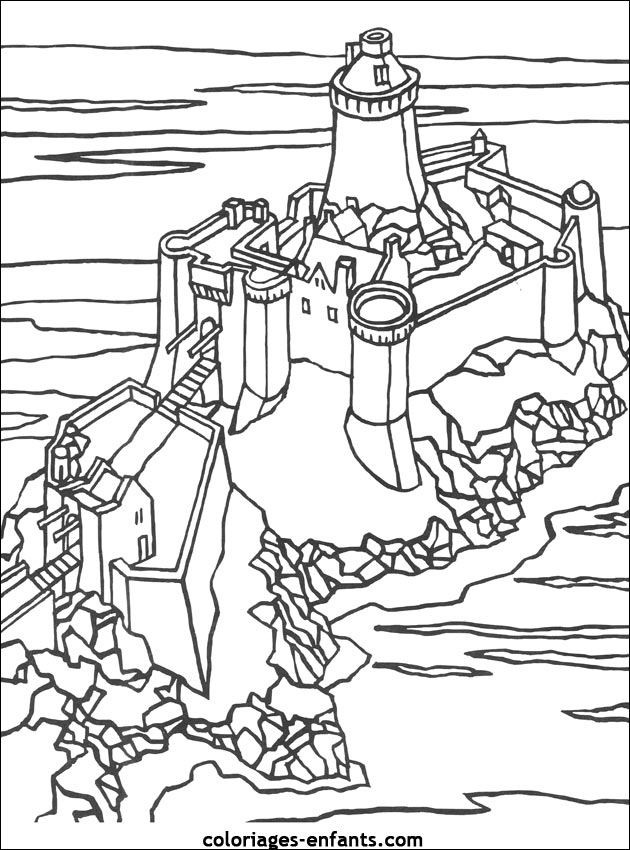 coloriage chateau fort a imprimer