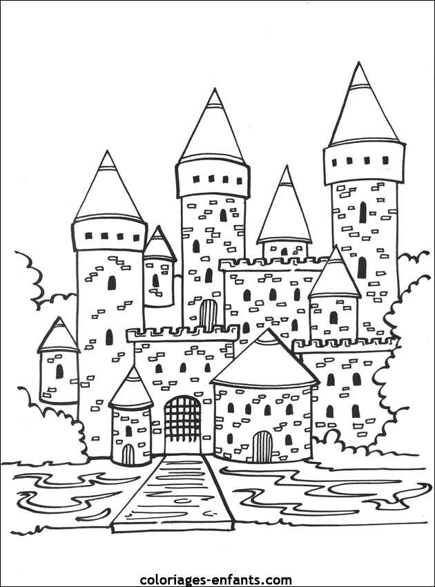 coloriage chateau fort a imprimer