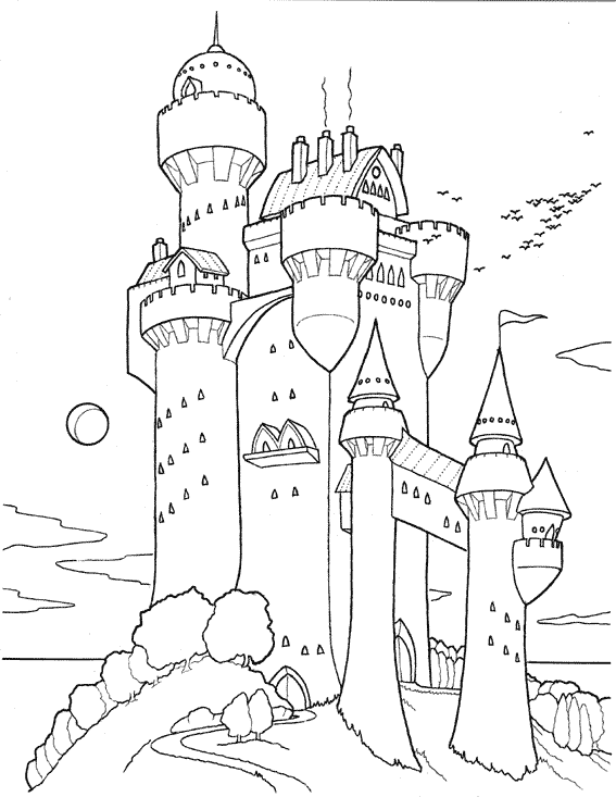 coloriage chateau fort
