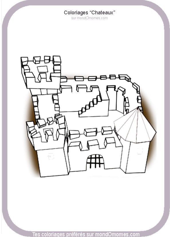 coloriage  dessiner chateau fort playmobil