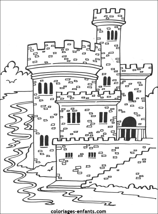 coloriage magique chateau fort