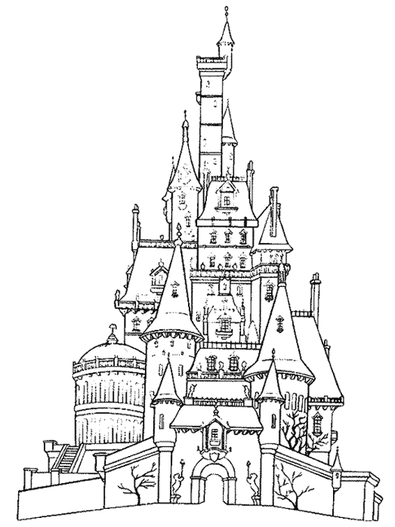 coloriage chateau princesse