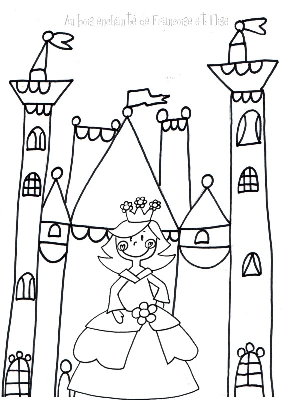 coloriage chateau princesse