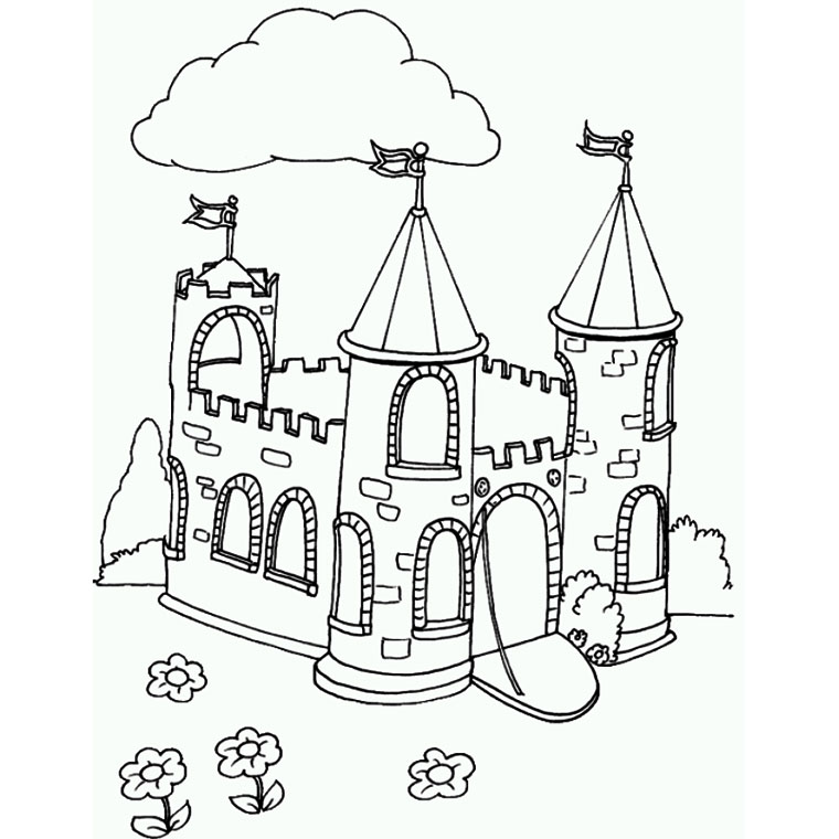 coloriage chateau princesse