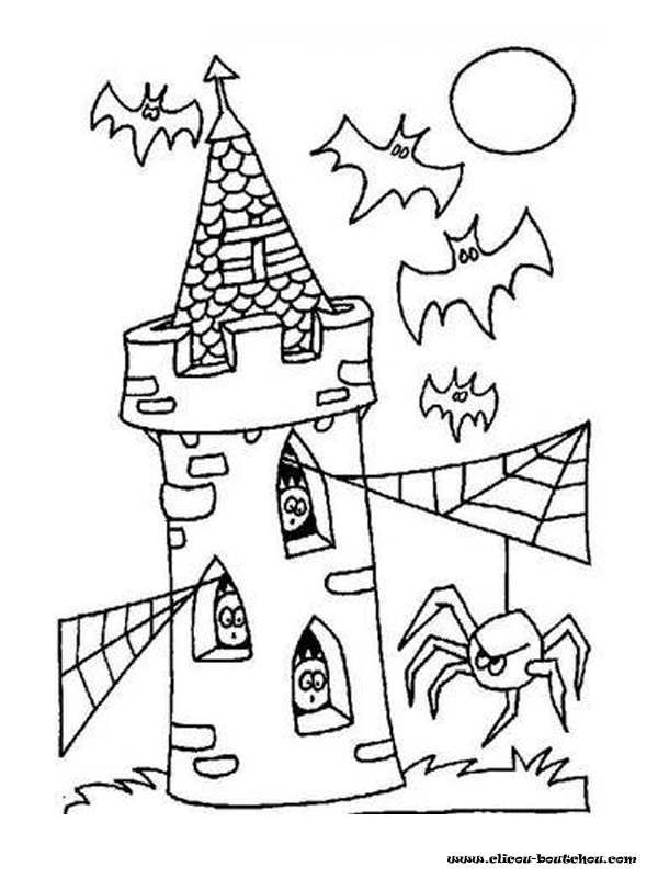 dessin chateau halloween
