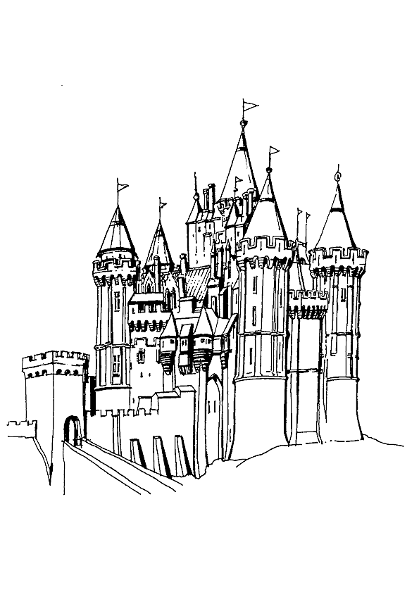 coloriage chateau ambulant