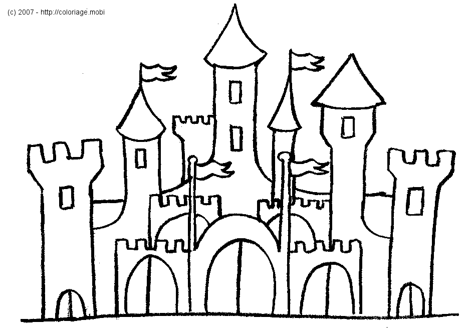 dessin � colorier+cod�+chateau maternelle