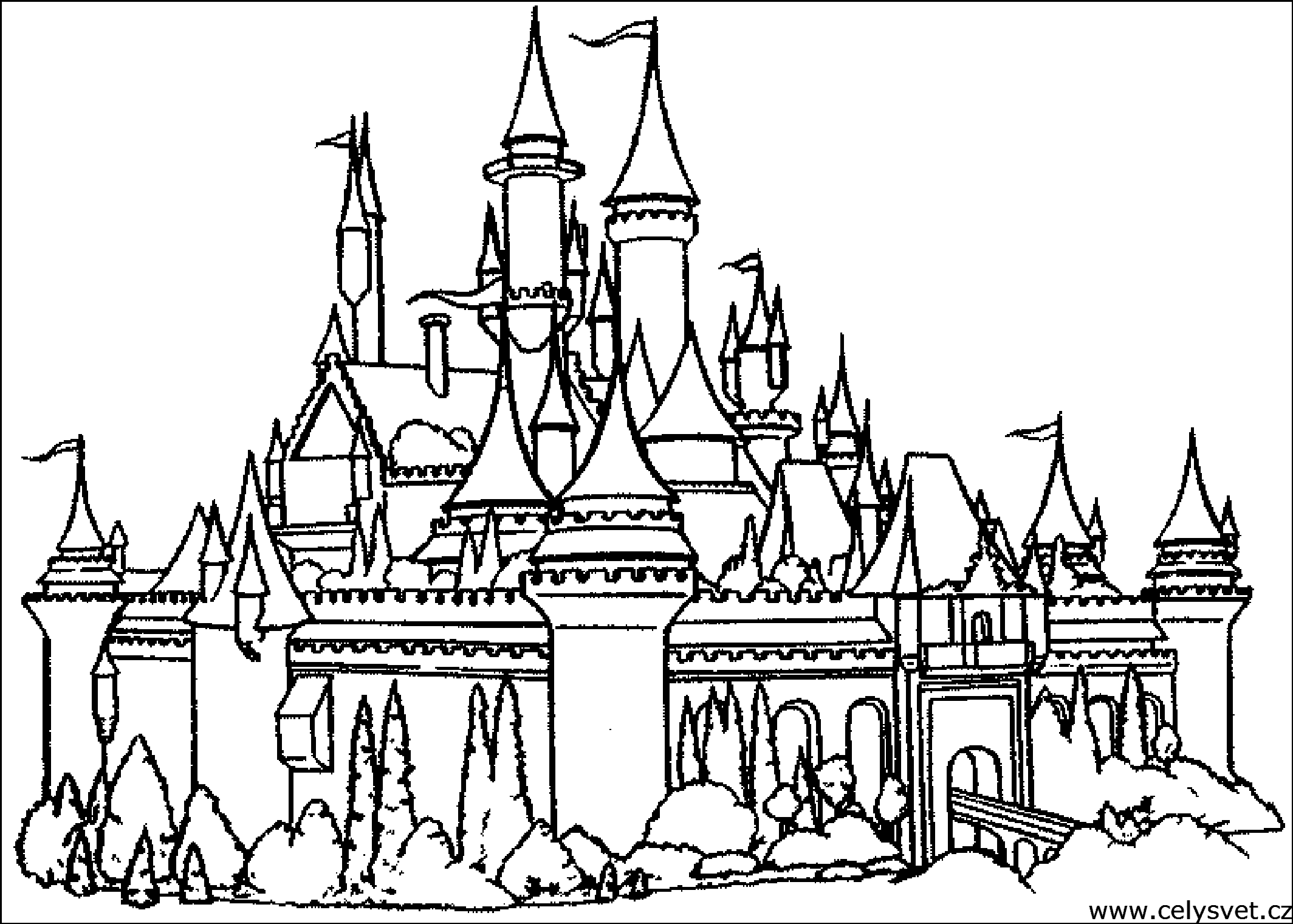 coloriage chateau  imprimer