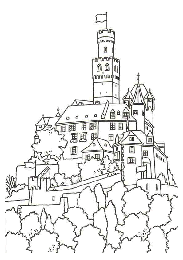 coloriage à dessiner chateau maternelle