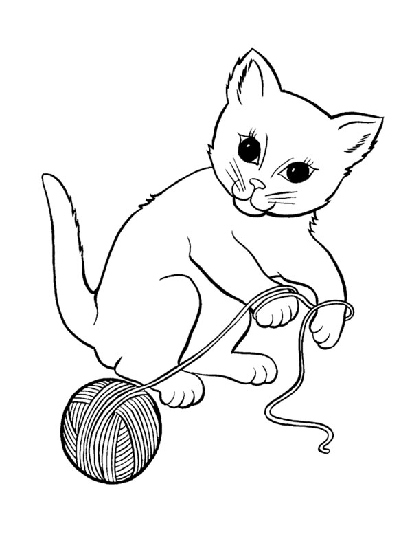 coloriage à dessiner chaton et chiot