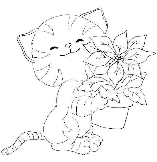 coloriage à dessiner de chaton trop mignon en ligne