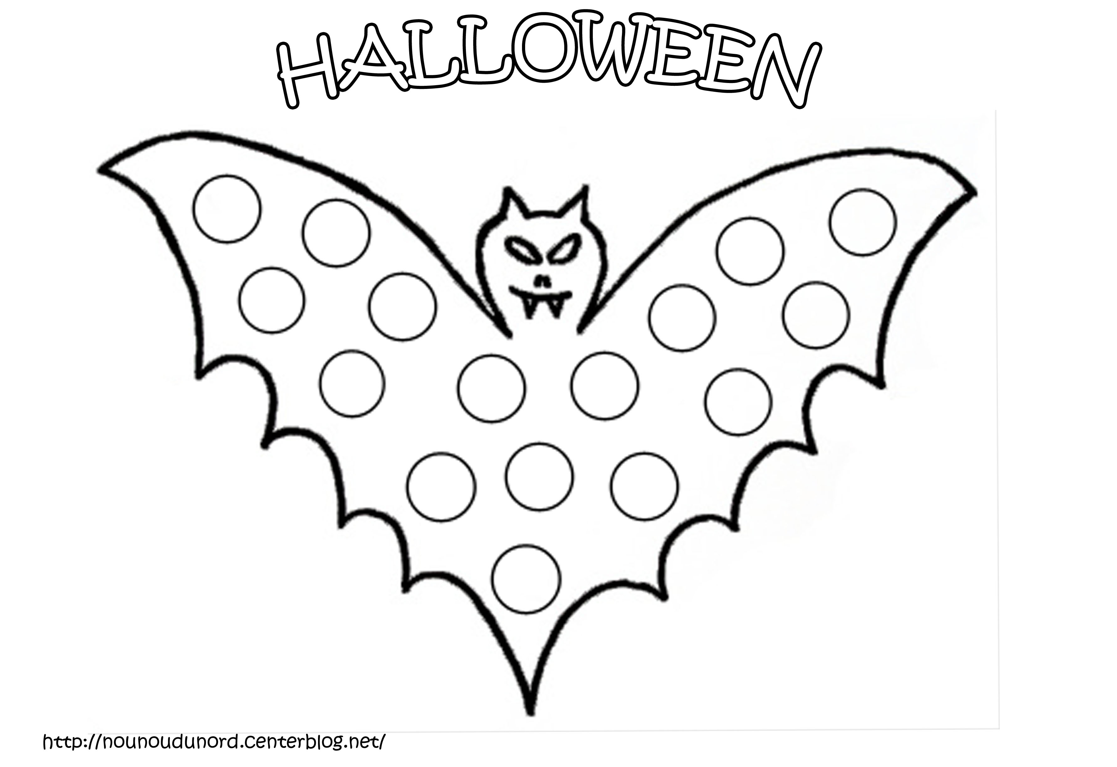 Coloriage Chauve souris Halloweenimprimer Gratuit