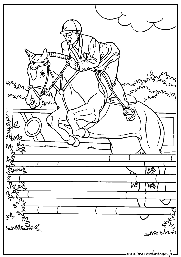 coloriage cheval grand galop