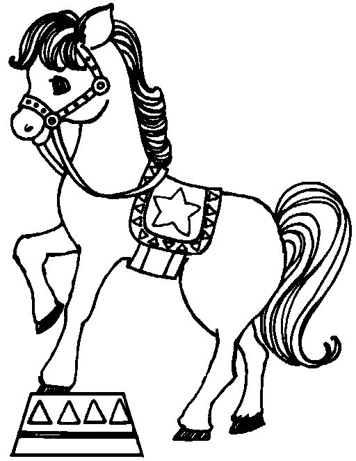 coloriage cheval avec fille