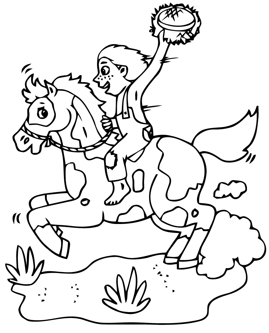 coloriage tete cheval a imprimer