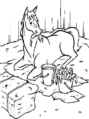 coloriage cheval  bascule