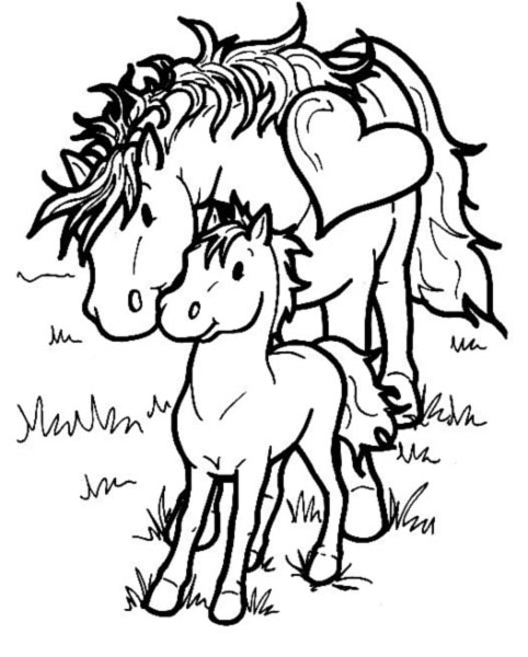 coloriage cheval et vache