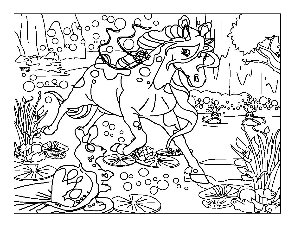 coloriage cheval couchÆ’©