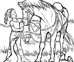 Coloriage Cheval Jument Et Poulain