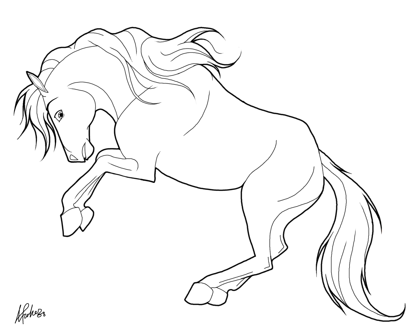 coloriage cheval dressage