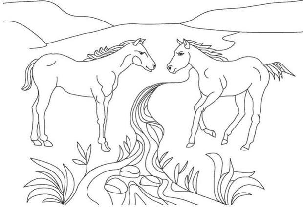 coloriage cheval playmobil