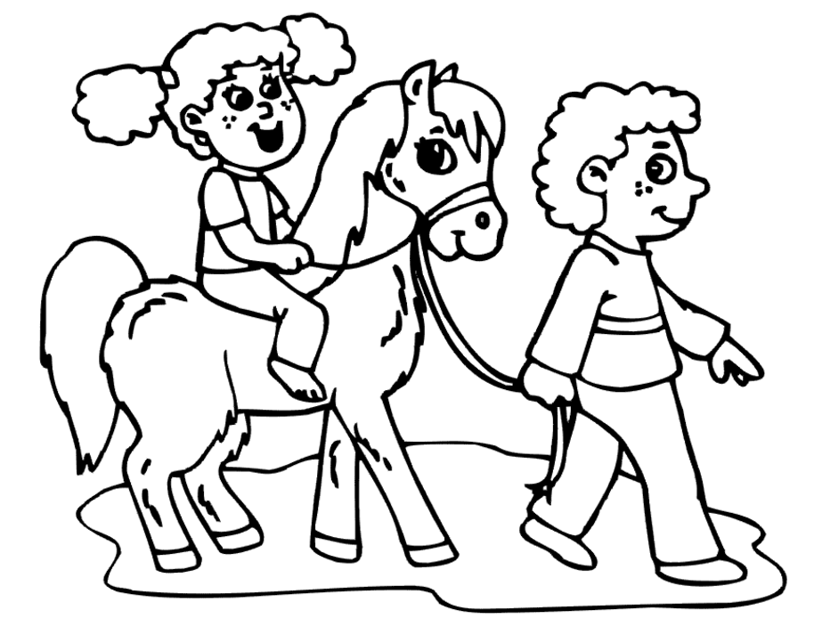 coloriage cheval jeux