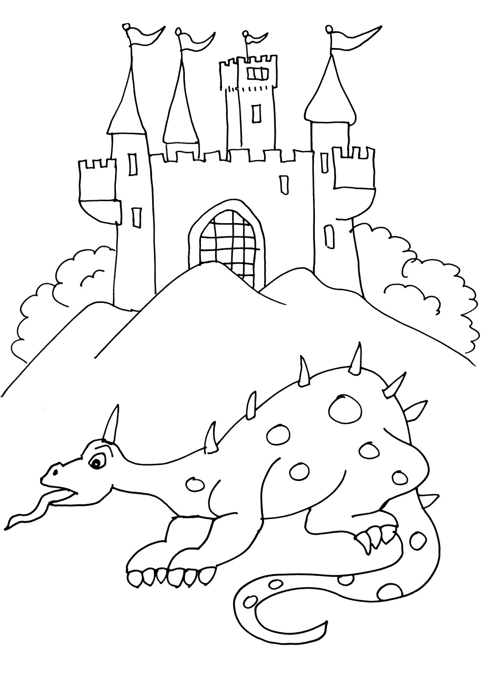 coloriage chevalier dragon