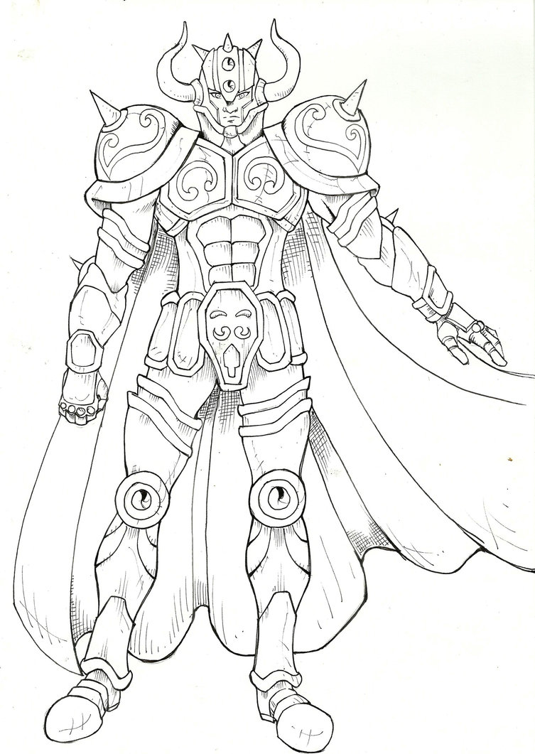 coloriage chevalier du zodiaque