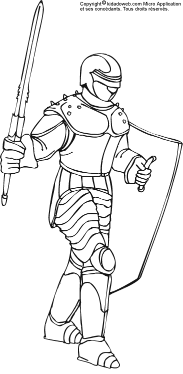dessin � colorier chevalier romain