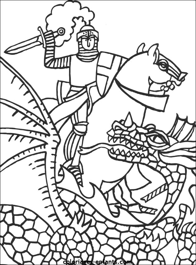 coloriage a dessiner chevalier du zodiaque dragon