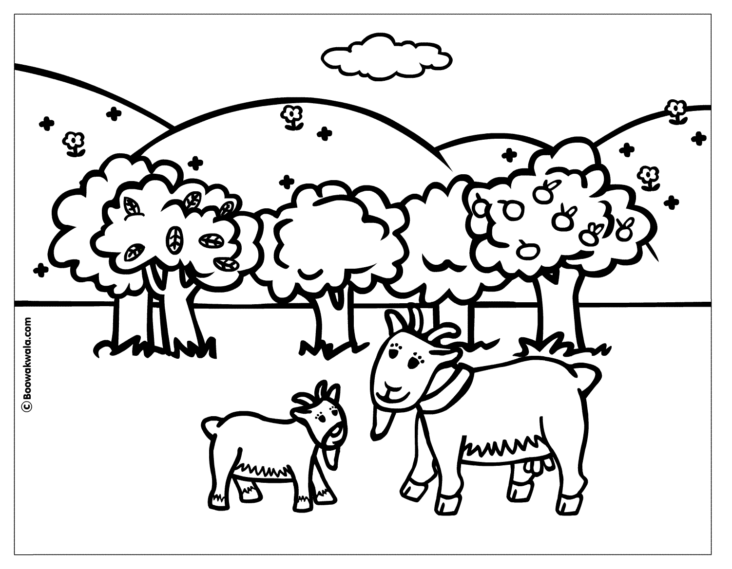 dessin a colorier tete de chevre