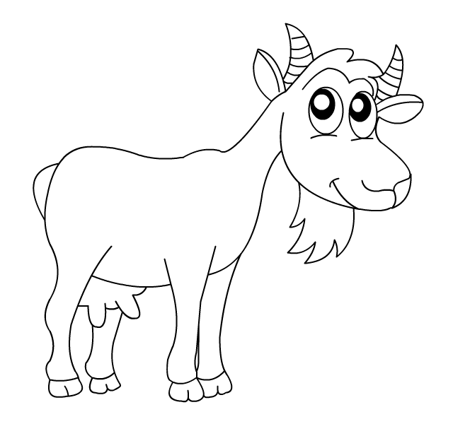 coloriage gratuit de chevre