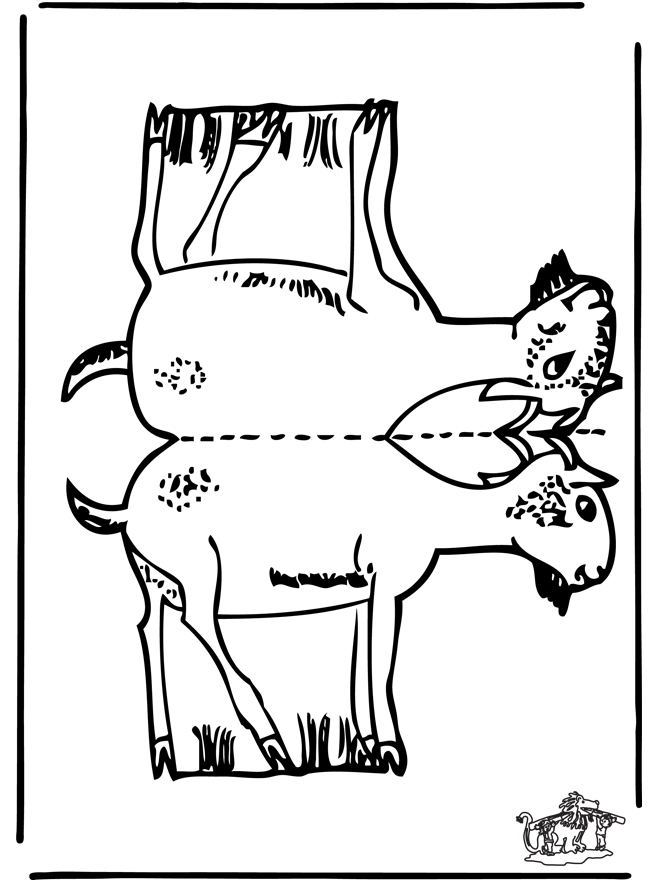 coloriage � dessiner la chèvre et les biquets