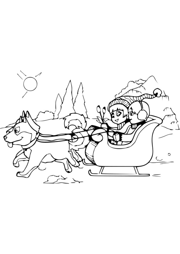Dessin De Chien De Traîneau